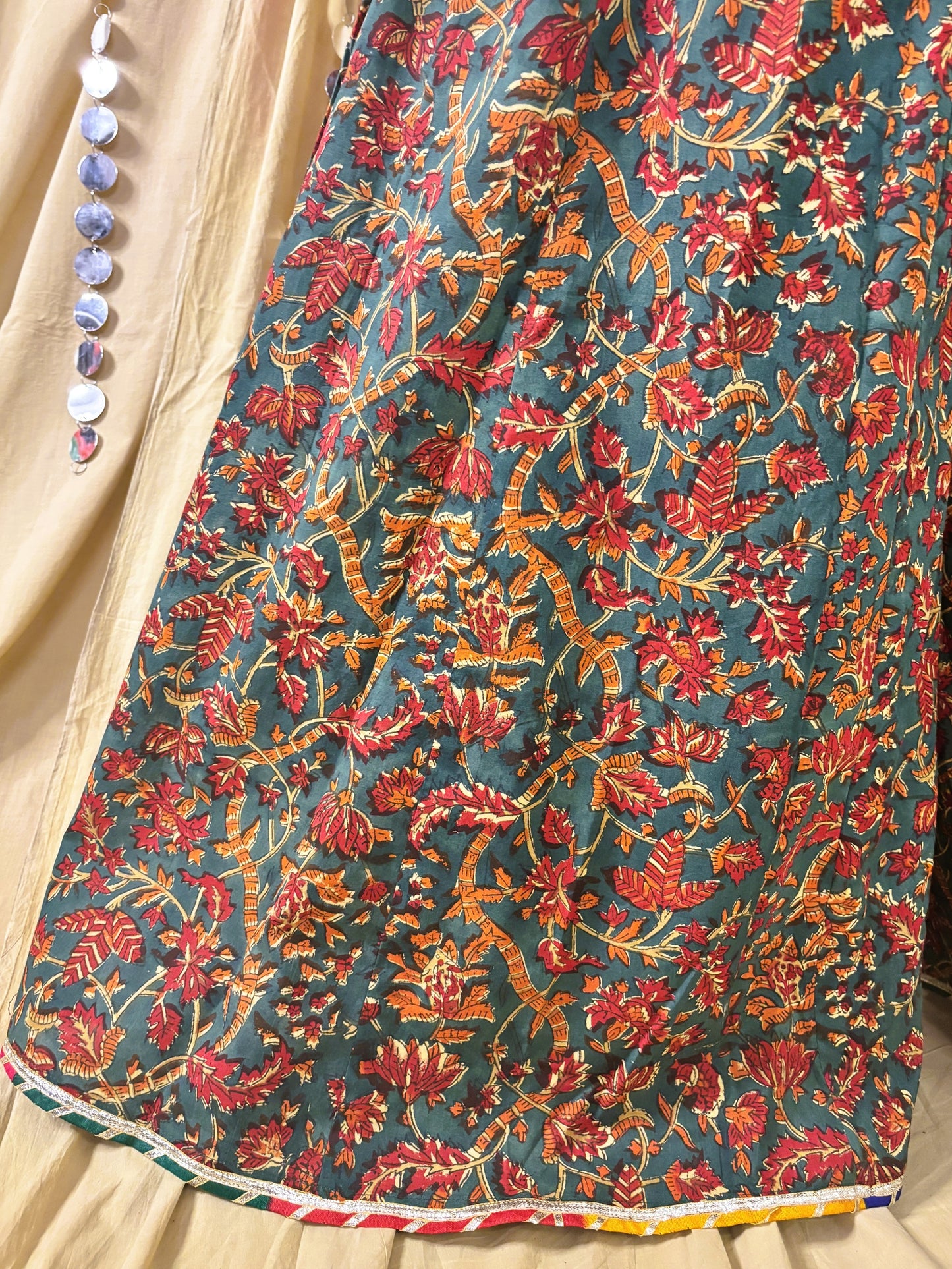 Abeer Short Kurti with Kali Pants Set with Corset Back