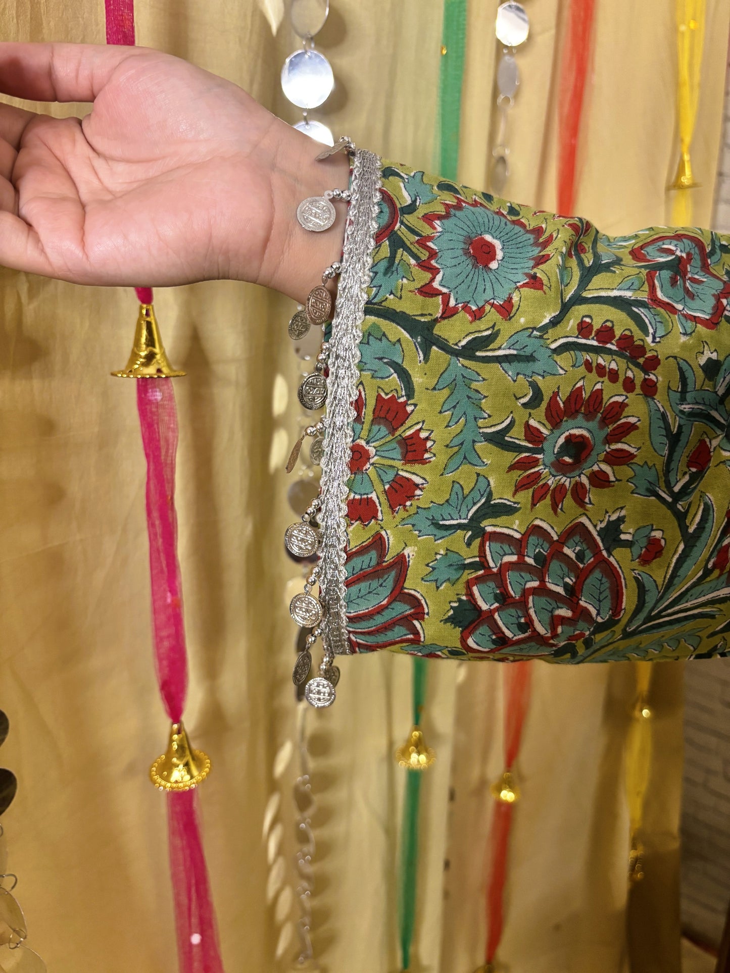 Elina Hand Block Printed Short Kurti with Farshi Salwar