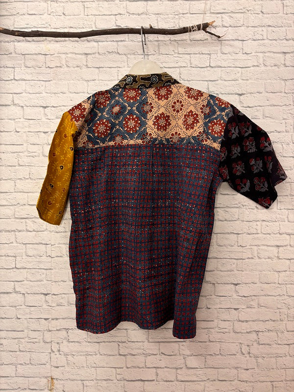 Riot of Colour Ajrakh Patchwork Comfort Fit Shirt