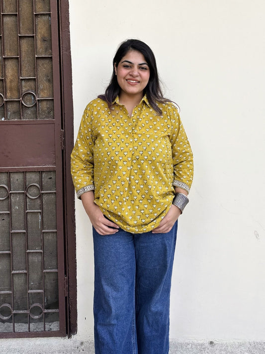 Reva A Line Relaxed Fit Top with Collar