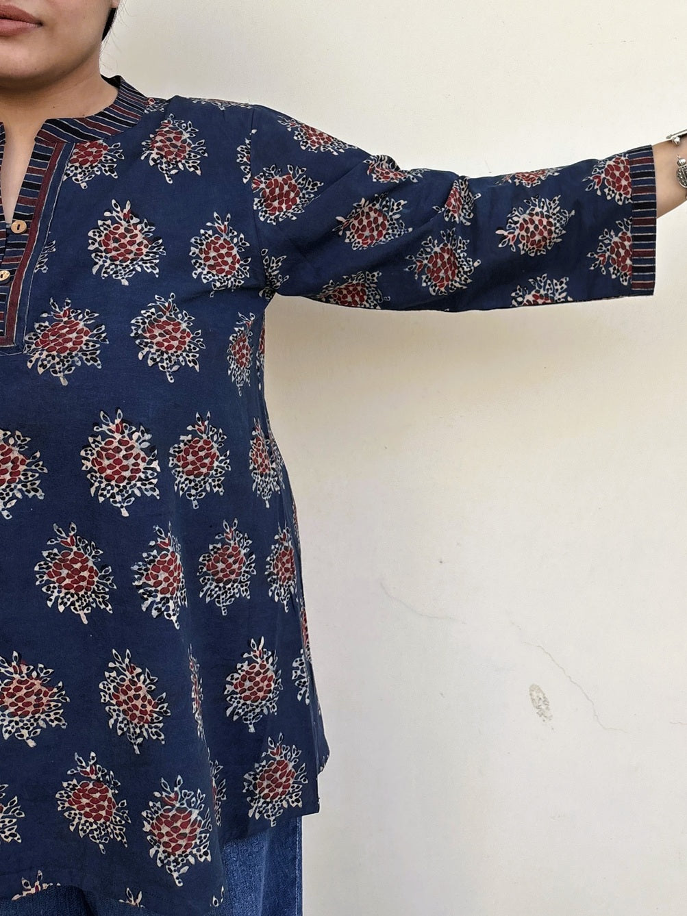 Falak Cotton Hand Block Printed Short Kurti