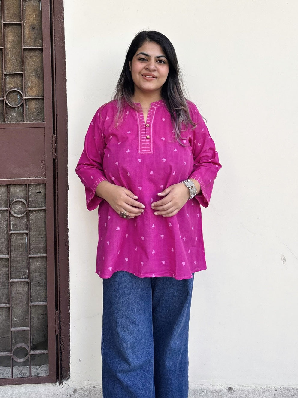 Dilsa Cotton Hand Block Printed Short Kurti