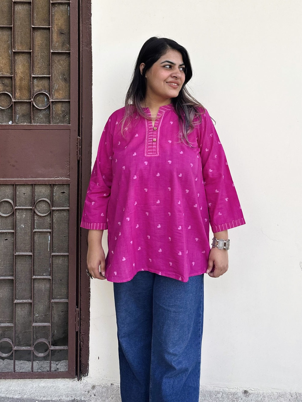 Dilsa Cotton Hand Block Printed Short Kurti