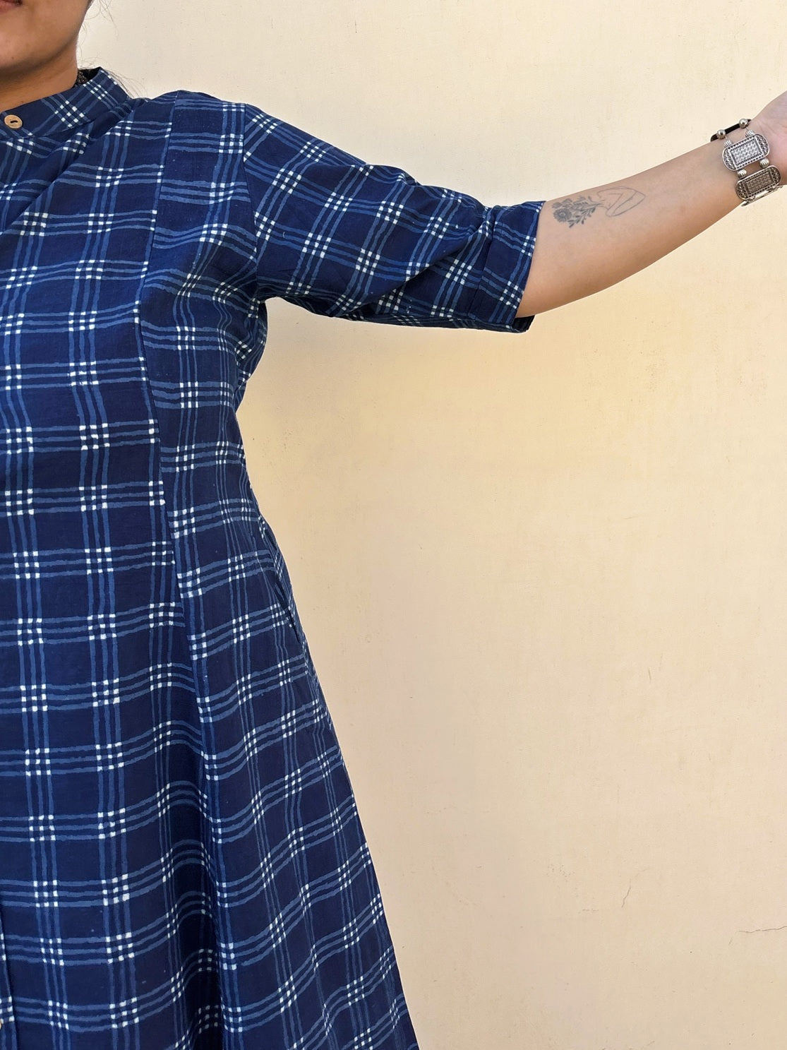 Neel Rekha Hand Block printed A Line Maxi Shirt Dress