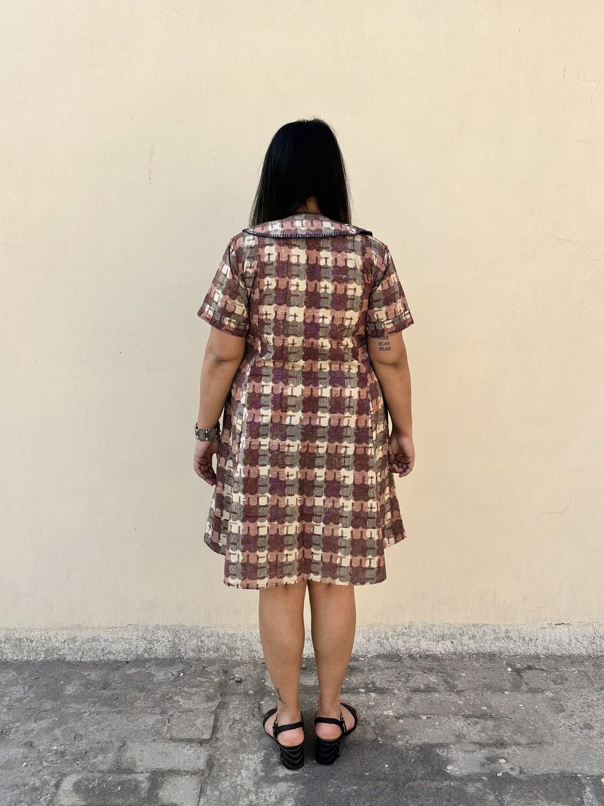 Biskoot Knee Length Shirt Dress with Peter Pan Collar