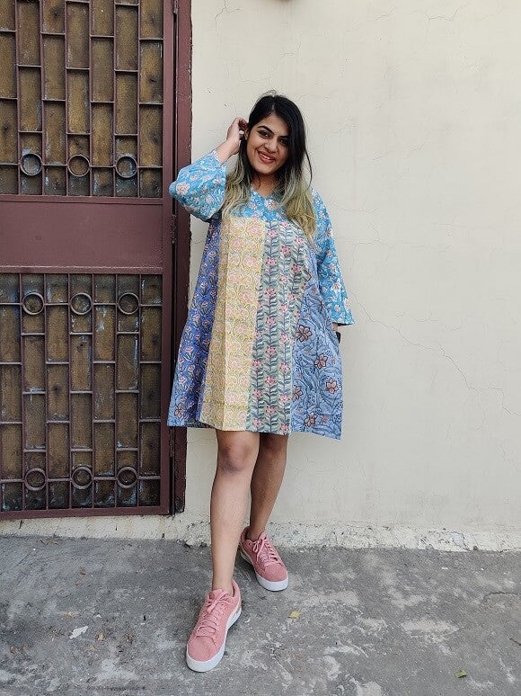 Riot of Colors : Hand Block Printed Second Edition Short Dress