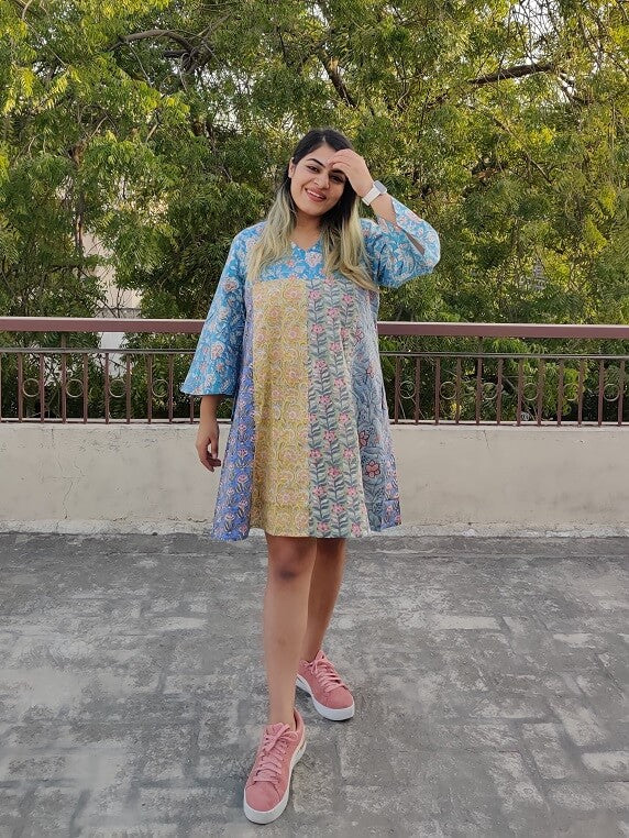 Riot of Colors : Hand Block Printed Second Edition Short Dress